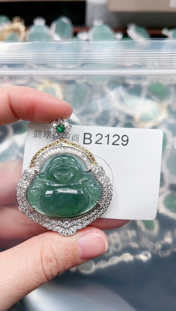 【闪购商品】翡翠颈饰未镶嵌赠皮绳2129