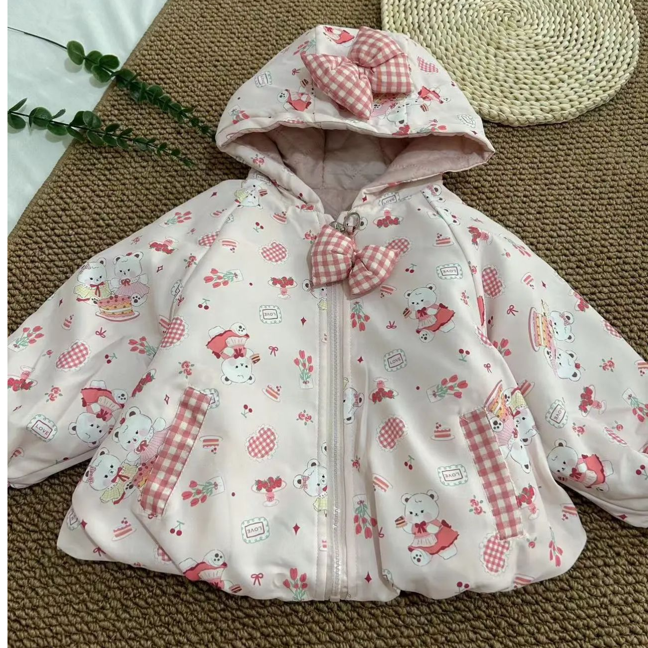 实拍！所见即所得！可爱日系女婴童魔法帽公主帽棉服外出服家居餐服