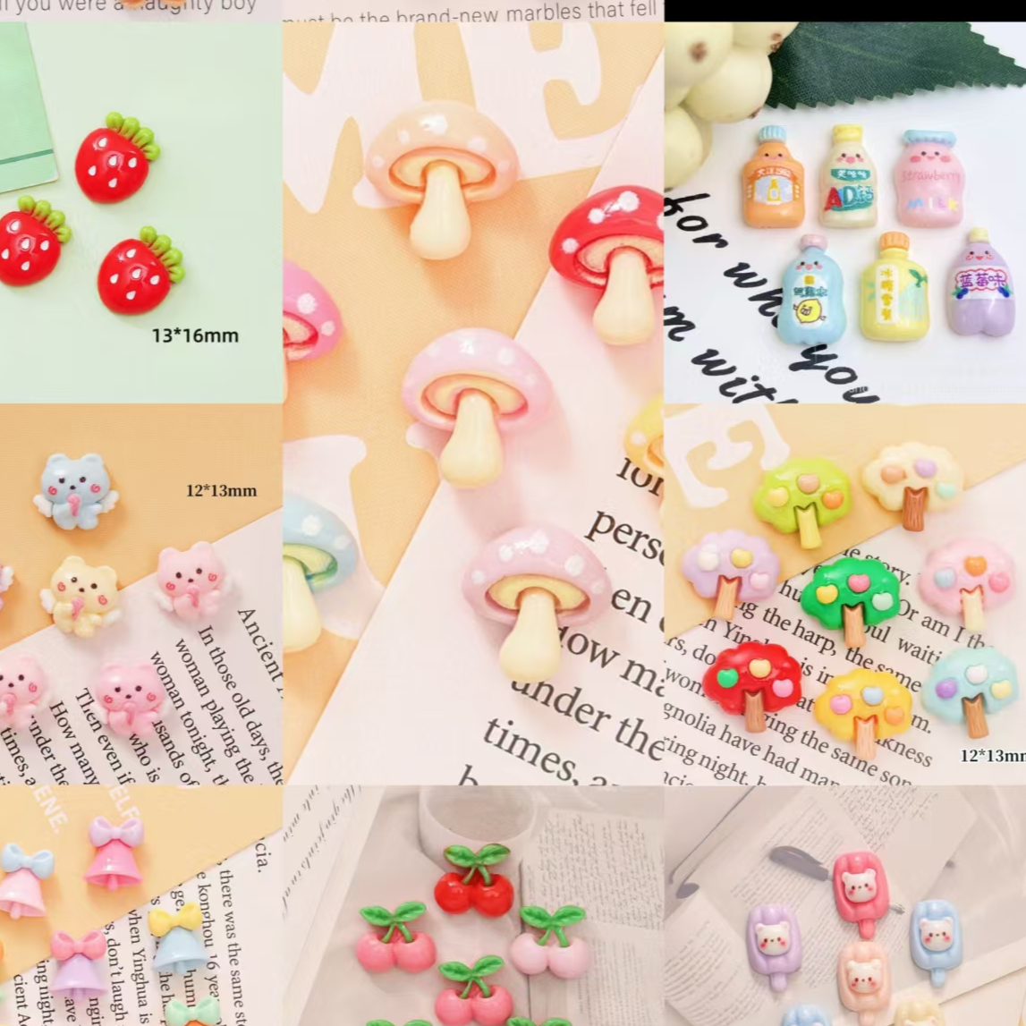 新款高亮卡通迷你树脂饰品贴片diy手工爆款混装奶油贴片