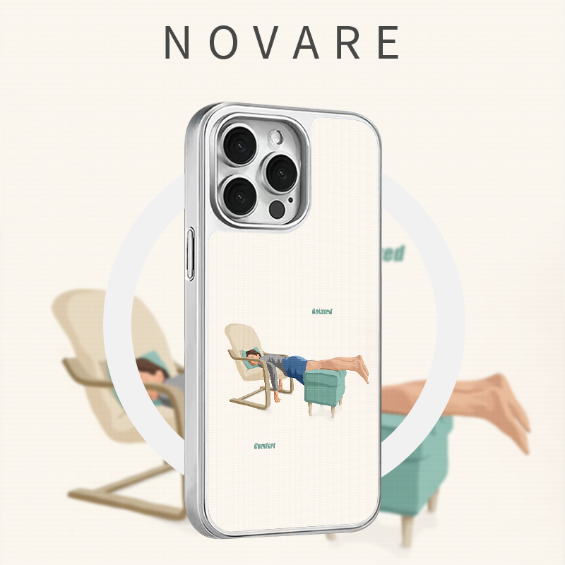 慵懒松弛时刻磨砂磁吸电镀壳适用于苹果17promax小众防摔16手机壳