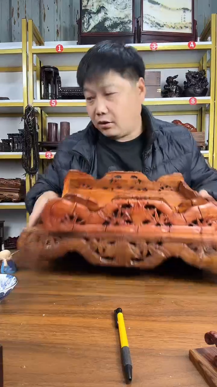 木非洲酸枝竹节款长方底座3个: 45/40/35CM 宽：20CM