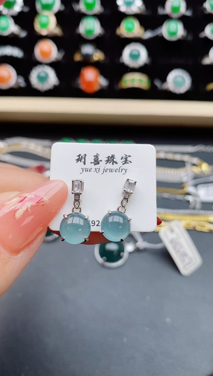 【闪购商品】翡翠耳饰银S925镶嵌321321