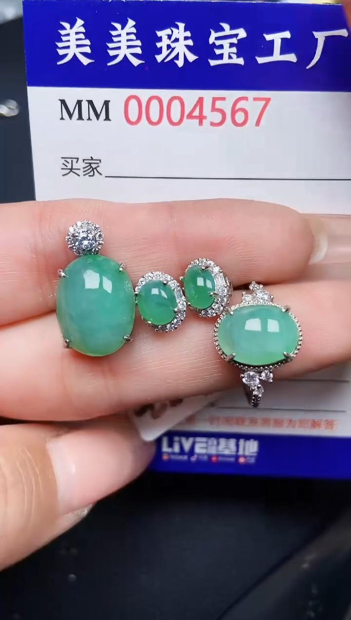 【闪购商品】翡翠颈饰银S925镶嵌4567