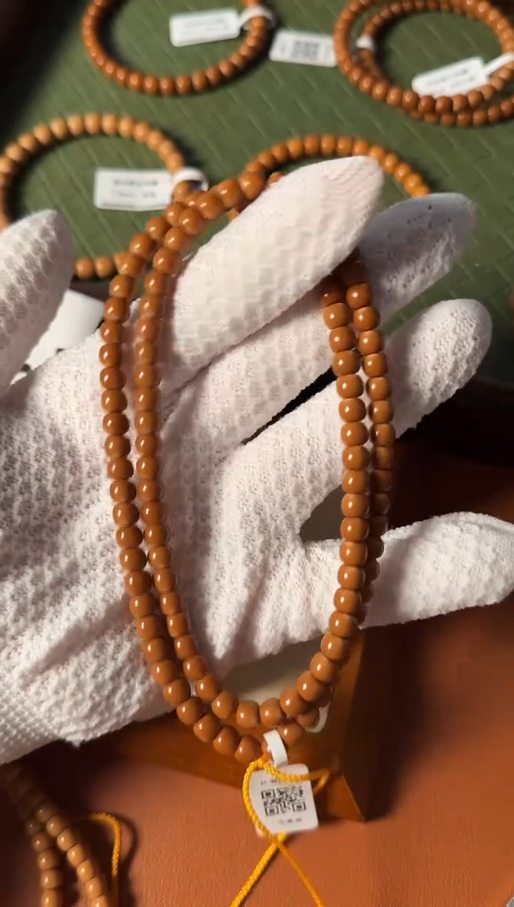 手串橄榄核【168核尖】6.1mm一代老挝核尖108老型珠树王老料 正三花