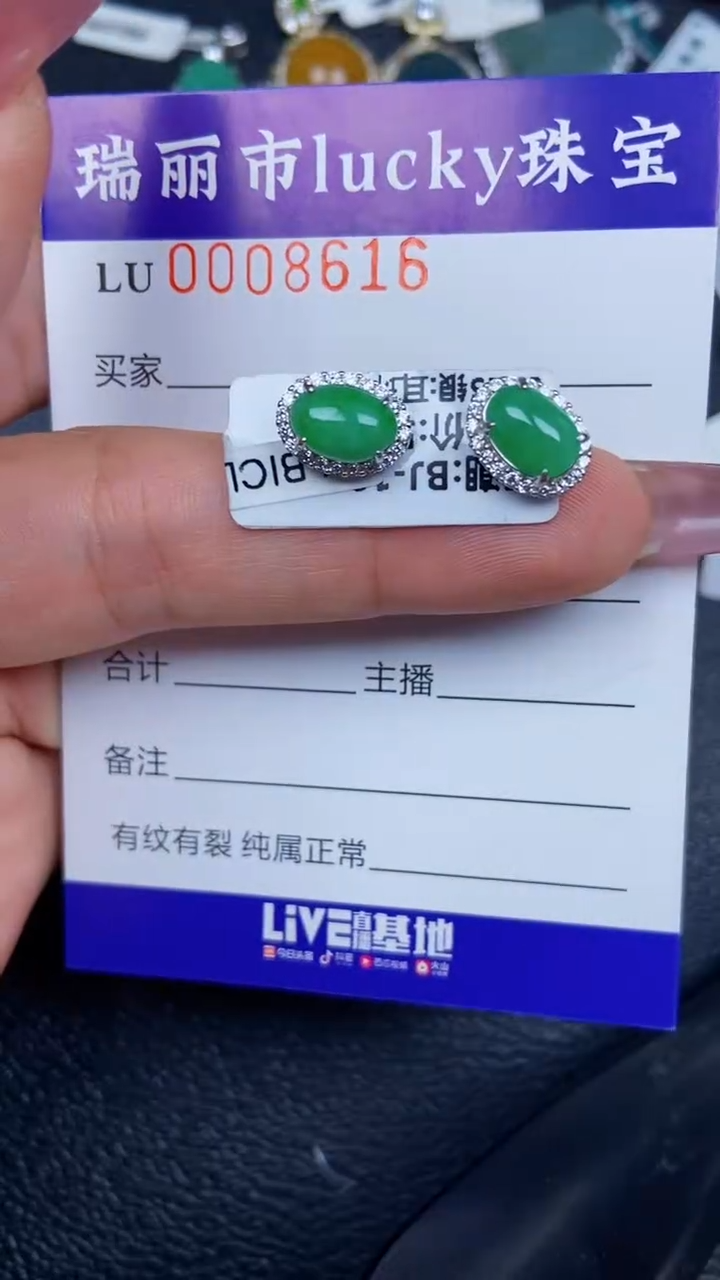 颈饰银S925镶嵌翡翠8616