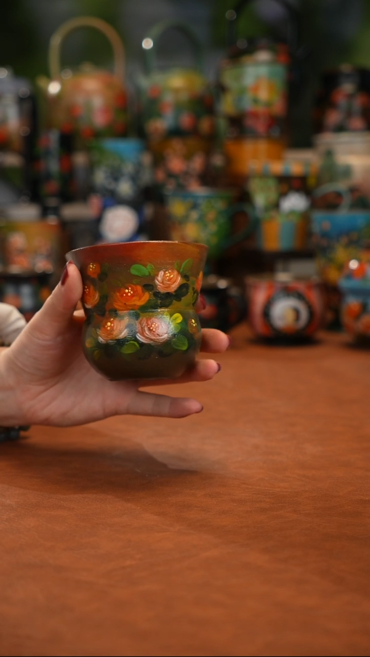 紫砂油画手绘釉下彩