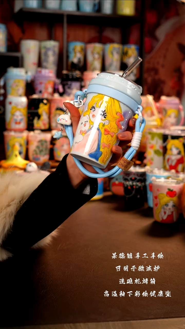 景德镇手工手绘陶瓷杯杯