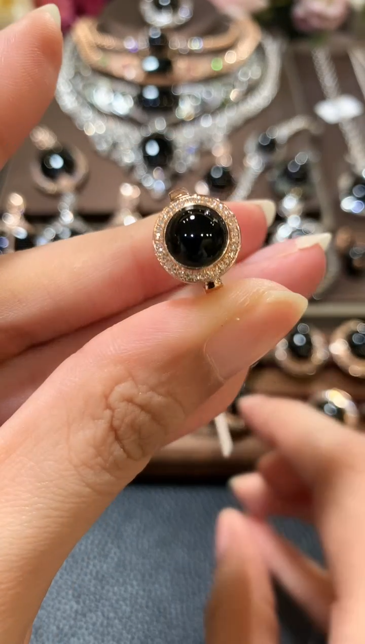 18K金镶嵌戒指翡翠m7   多样性一件发货