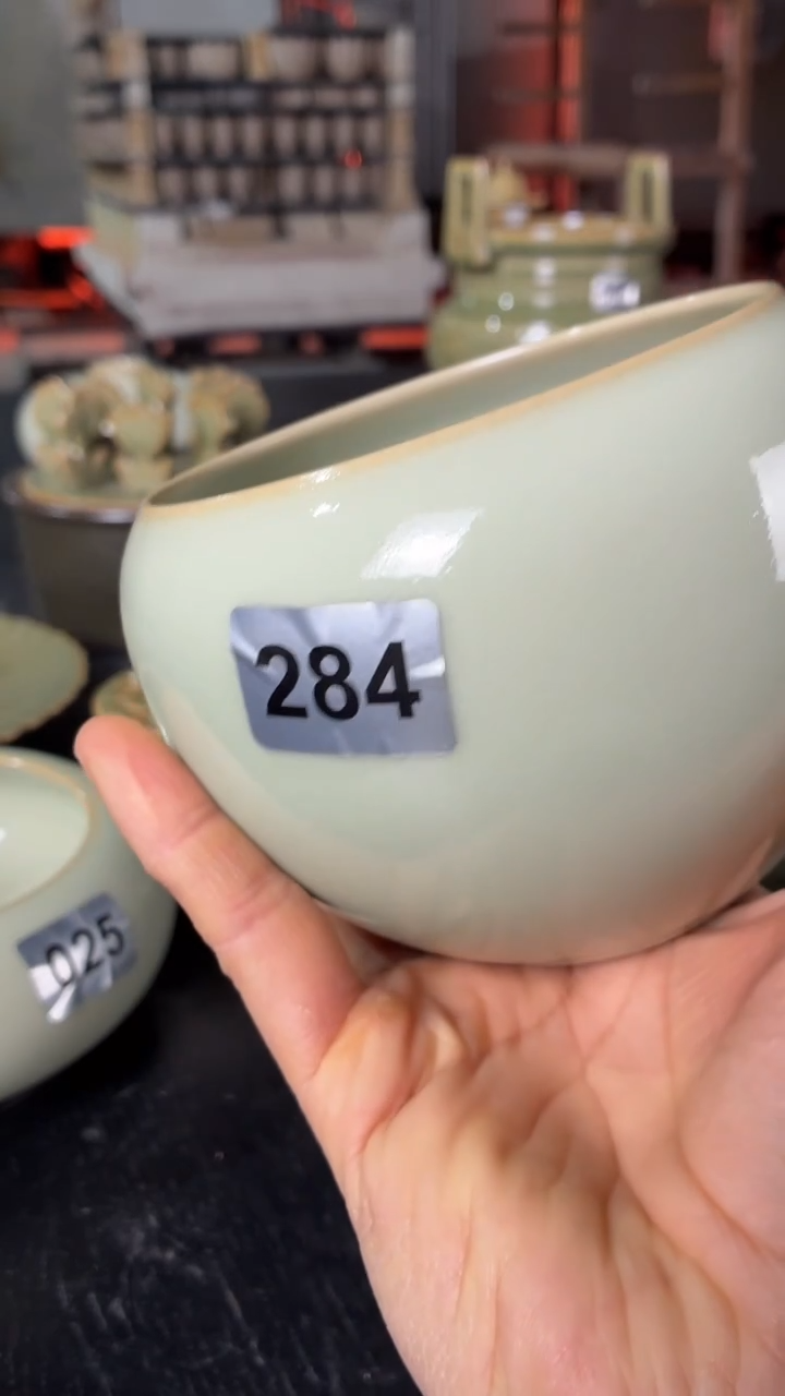 耀州窑仰山月白水洗284