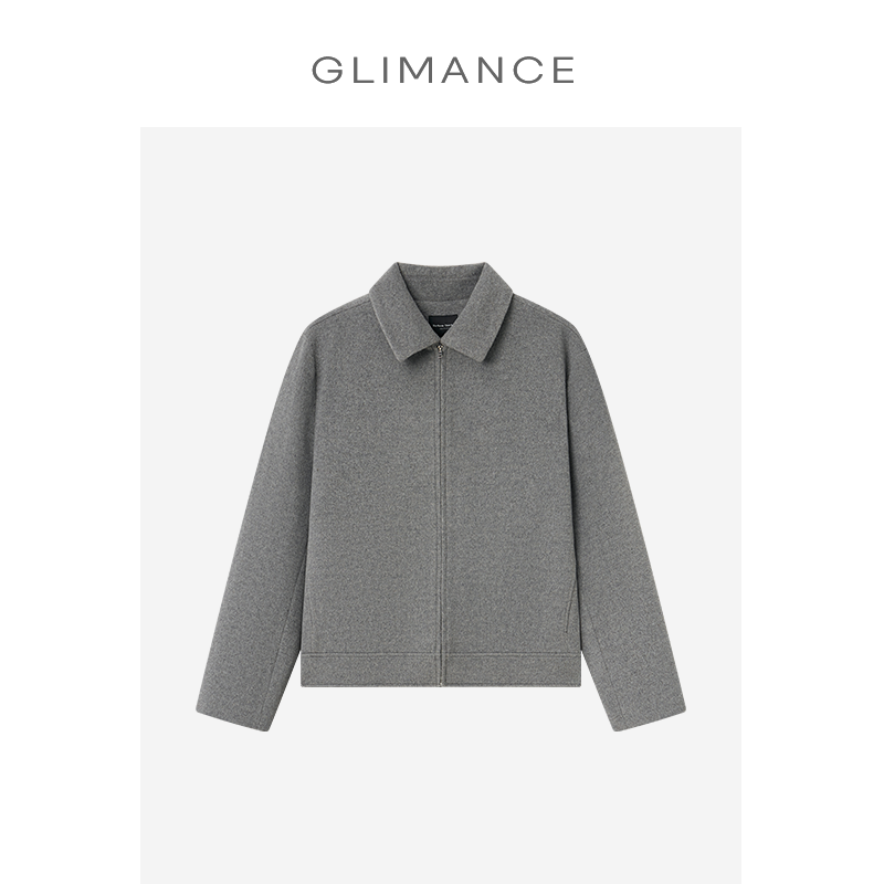 GLIMANCE（GLME）正肩翻领50%羊毛休闲夹克外套/正肩短宽/新贵老钱