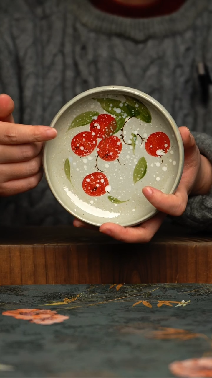 瓷片手工手绘釉下彩同款