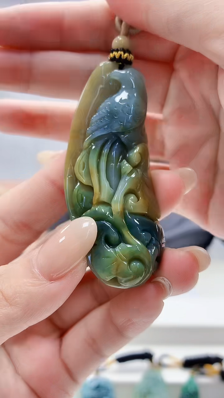 未镶嵌定制翡翠5060lr-毛货挂件29