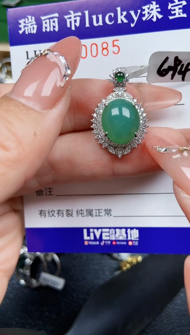 【闪购商品】翡翠颈饰银S925镶嵌0085