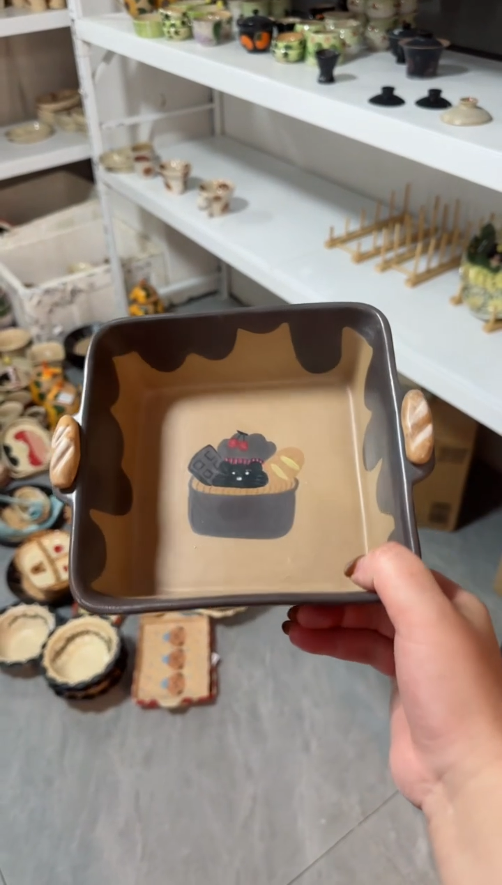 【闪购商品】猫咪方盒子高温高温瓷器