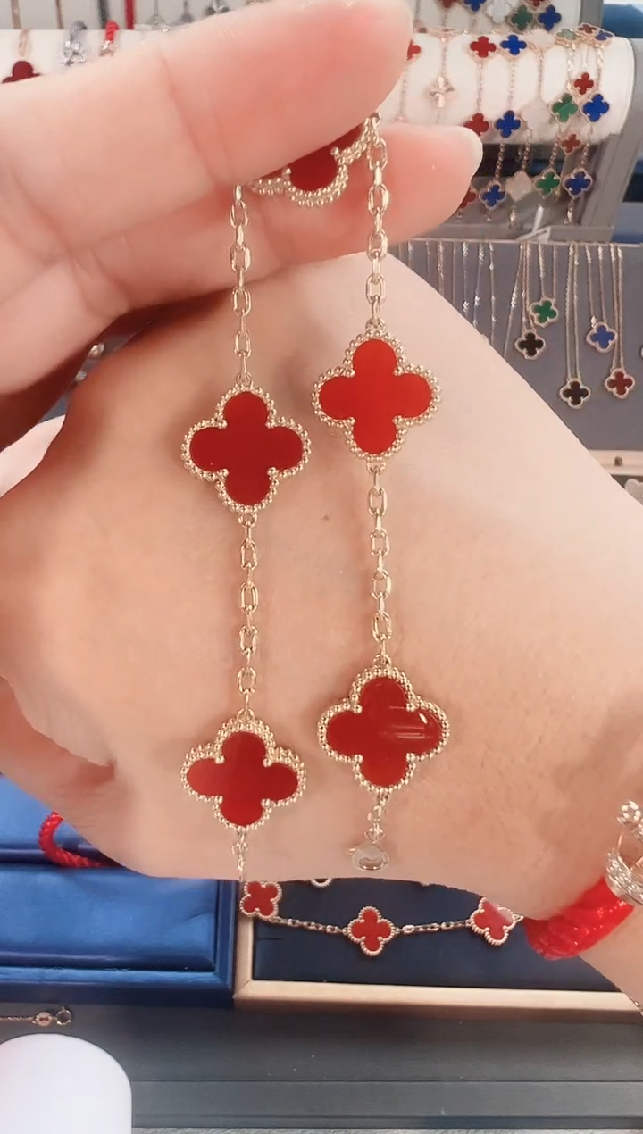 【闪购商品】玛瑙/玉髓手链18K金镶嵌18k黄红玛瑙手链