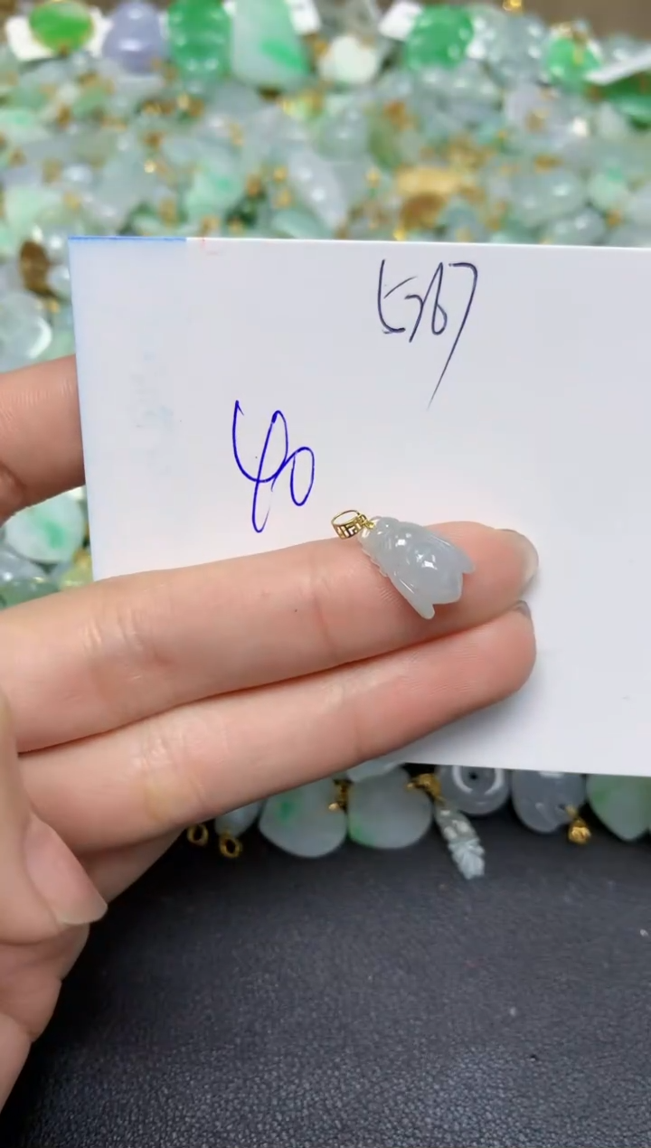 【闪购商品】翡翠颈饰18K金镶嵌天然翡翠A货