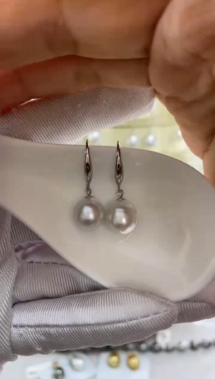 【闪购商品】海水珍珠耳饰银S925镶嵌澳白