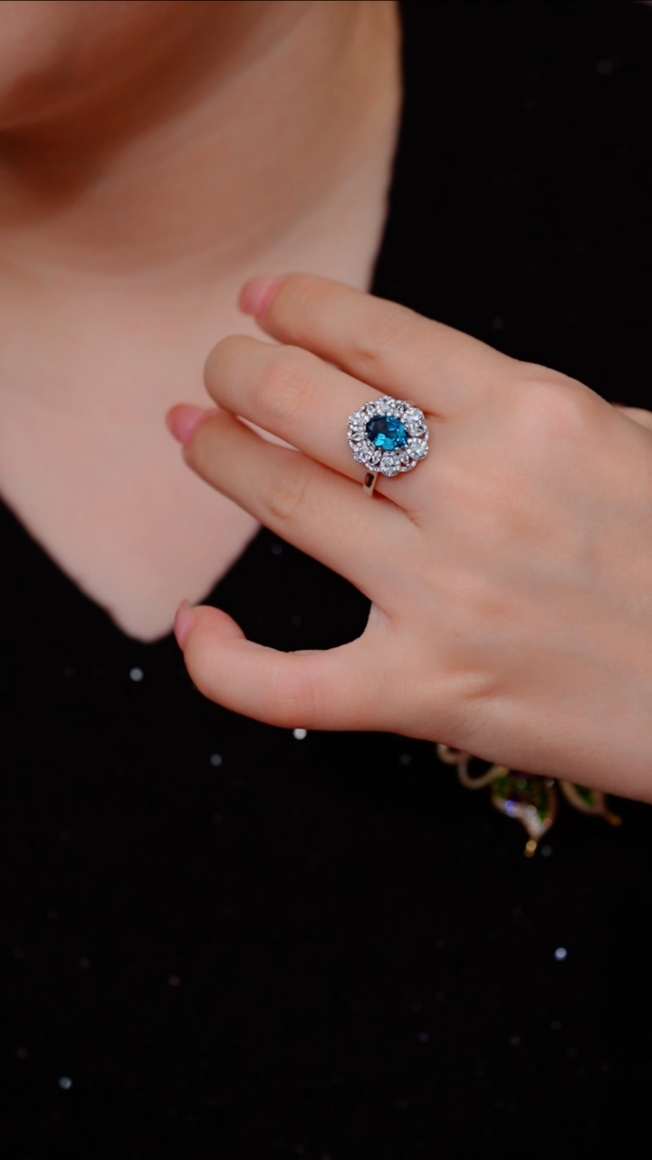 【闪购商品】托帕石戒指银S925镶嵌多样性发@@N4911