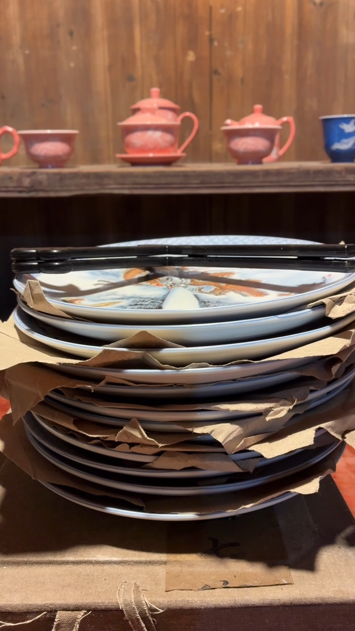 摆件瓷AE32整套景德镇陶瓷摆件