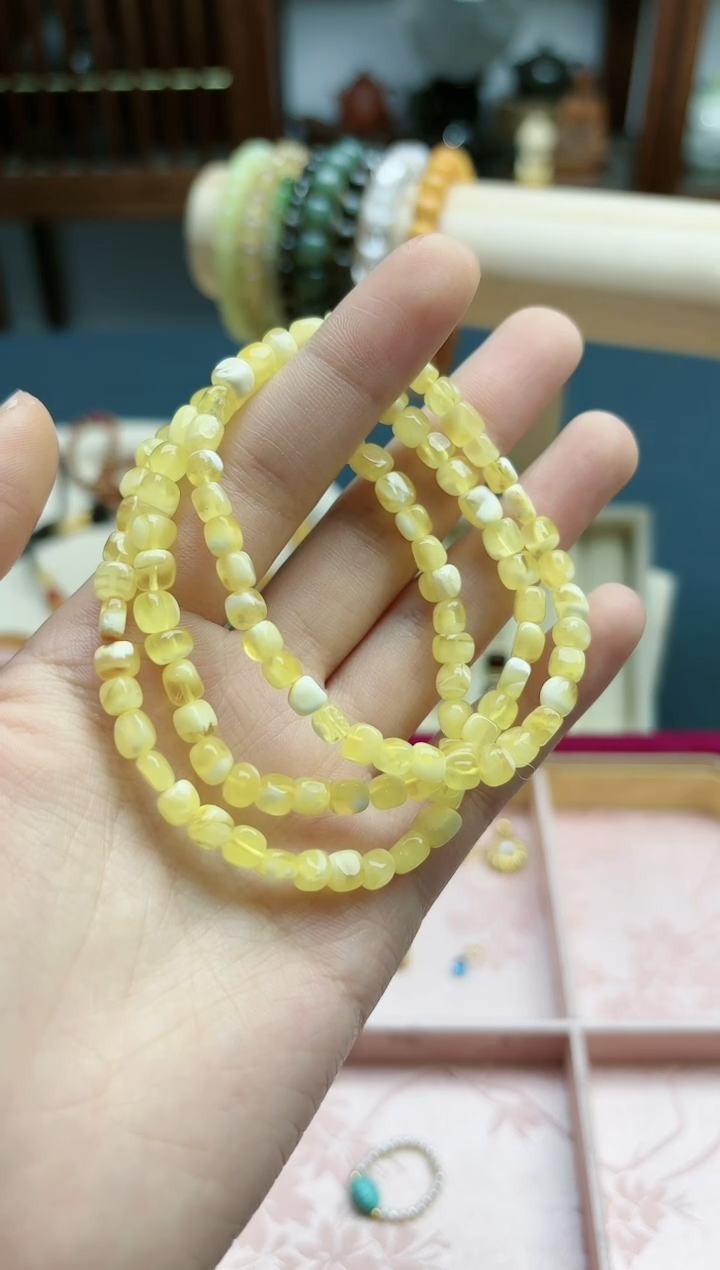 【闪购商品】蜜蜡裸石未镶嵌蜜蜡随型手串*1 YX多样发一