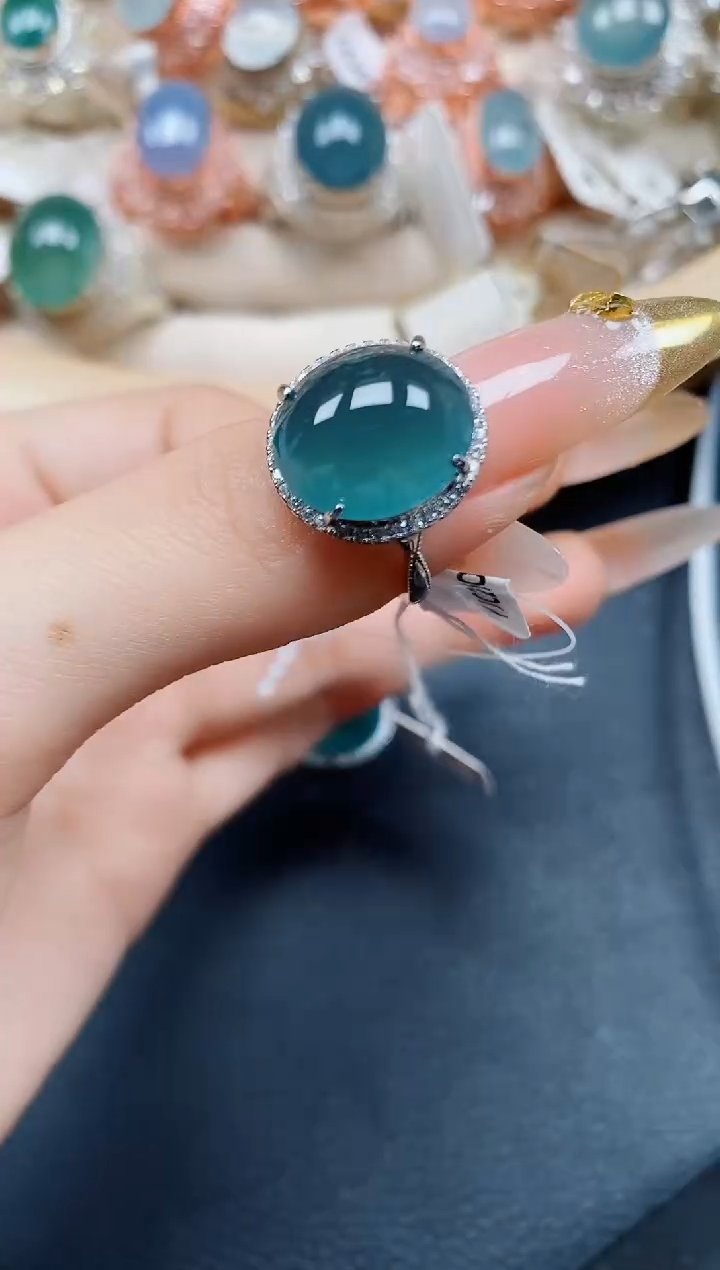 【闪购商品】翡翠戒指银S925镶嵌翡翠
