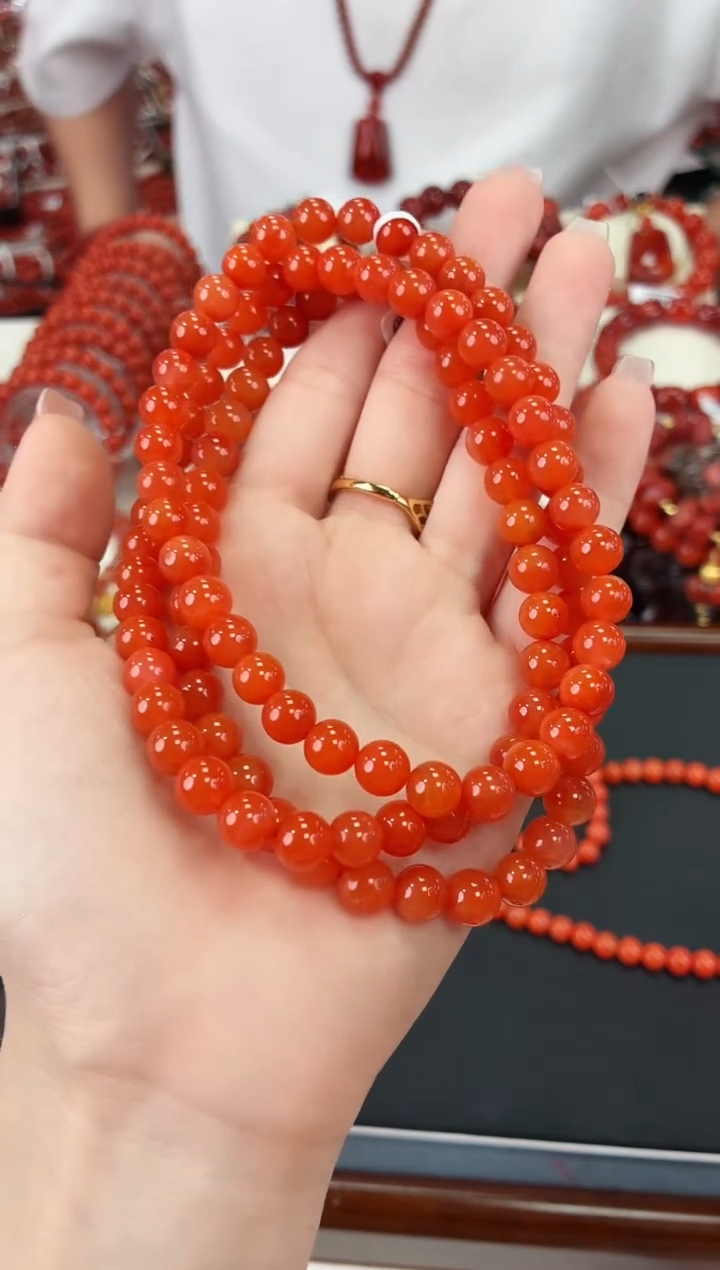 南红玛瑙滴水洞多圈7+未镶嵌一个/条