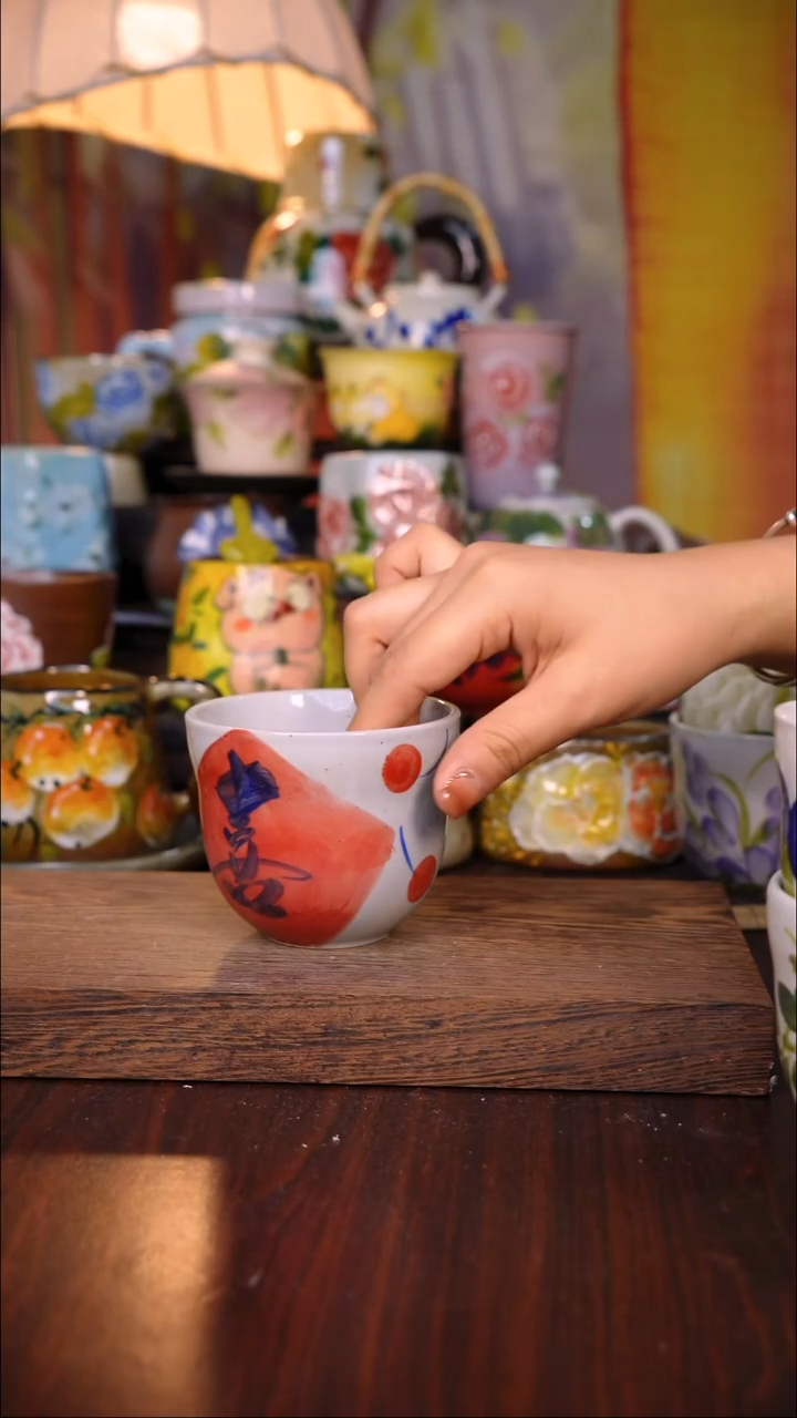 杯子陶泥垚手作 景德镇手工手绘陶瓷器物