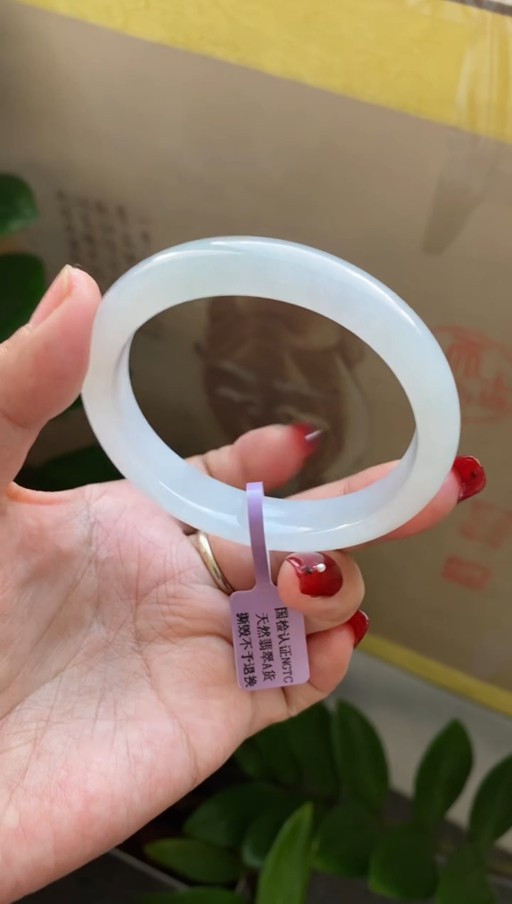 【闪购商品】翡翠手镯未镶嵌（冰胶白月光）贵妃8号