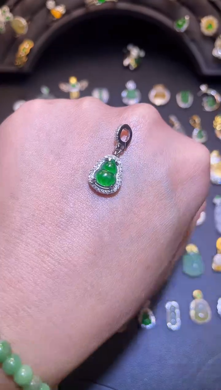 吊坠(不含链)银S925镶嵌翡翠1