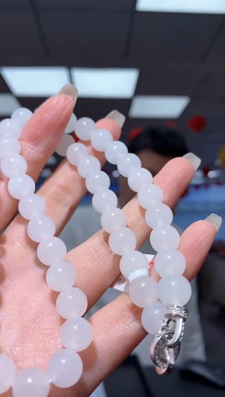 【闪购商品】和田玉项链未镶嵌白玉妈妈链10mm/多样性发一件