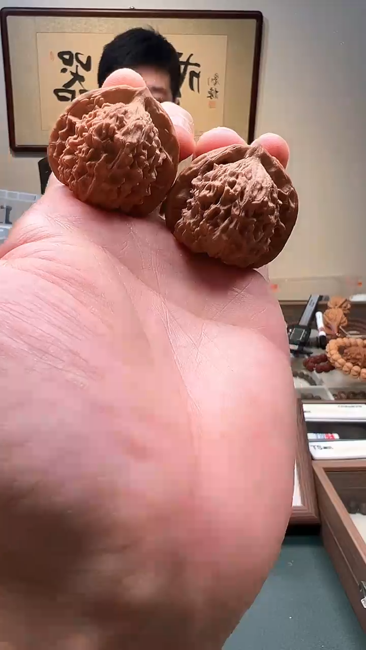 把件文玩核桃36mm+刀子 1对 17号