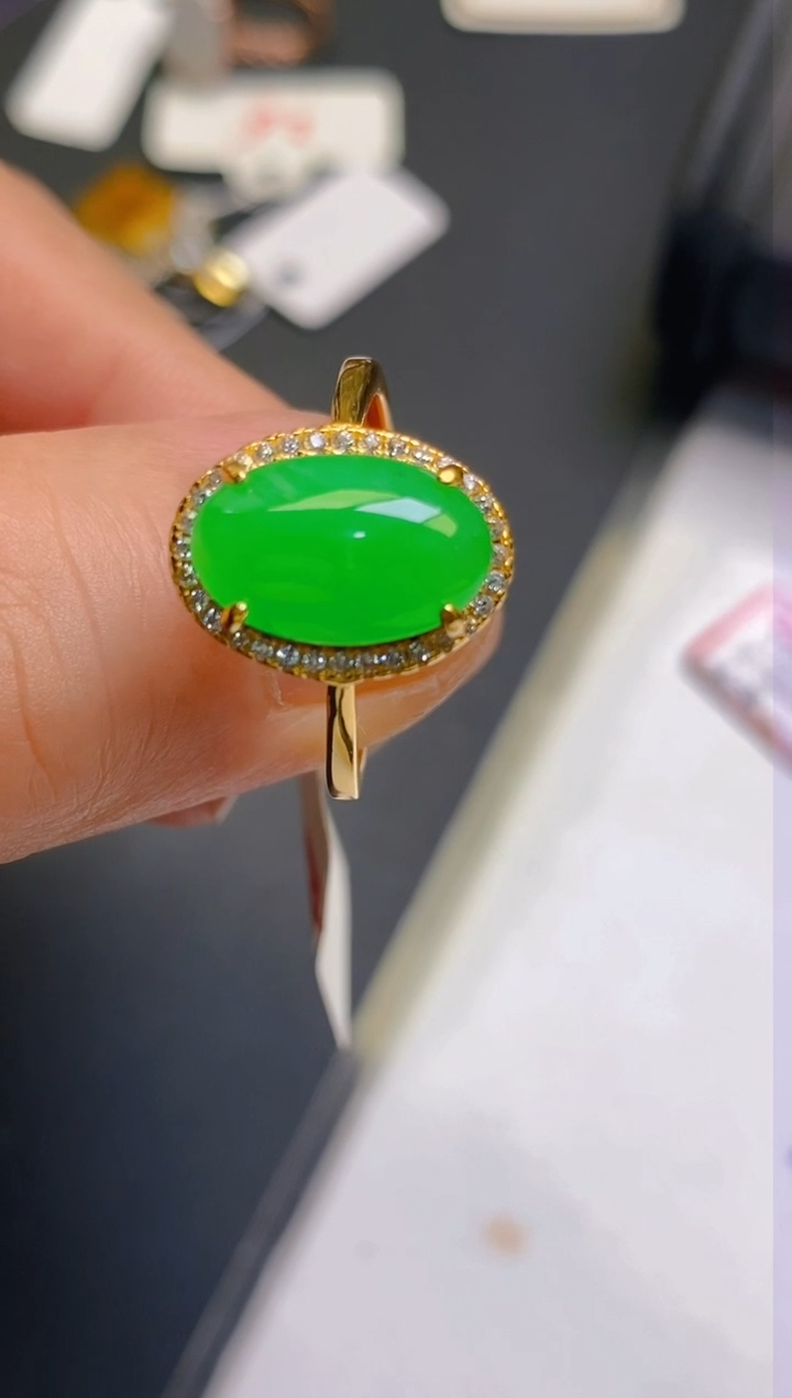 【闪购商品】翡翠耳饰银S925镶嵌天然A货翡翠1