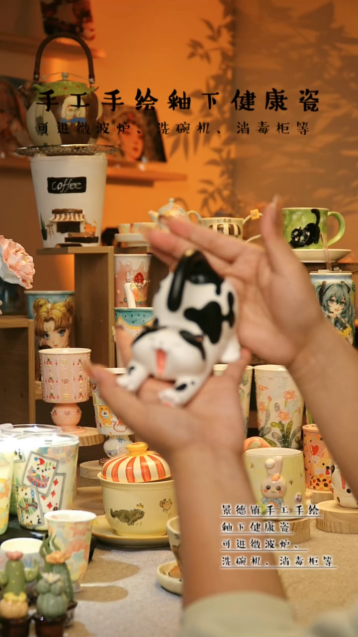 【闪购商品】杯陶瓷景德镇高温釉下彩&W1132