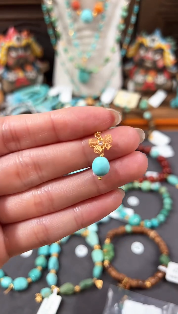 【闪购商品】绿松石提溜18K金镶嵌绿松石提溜