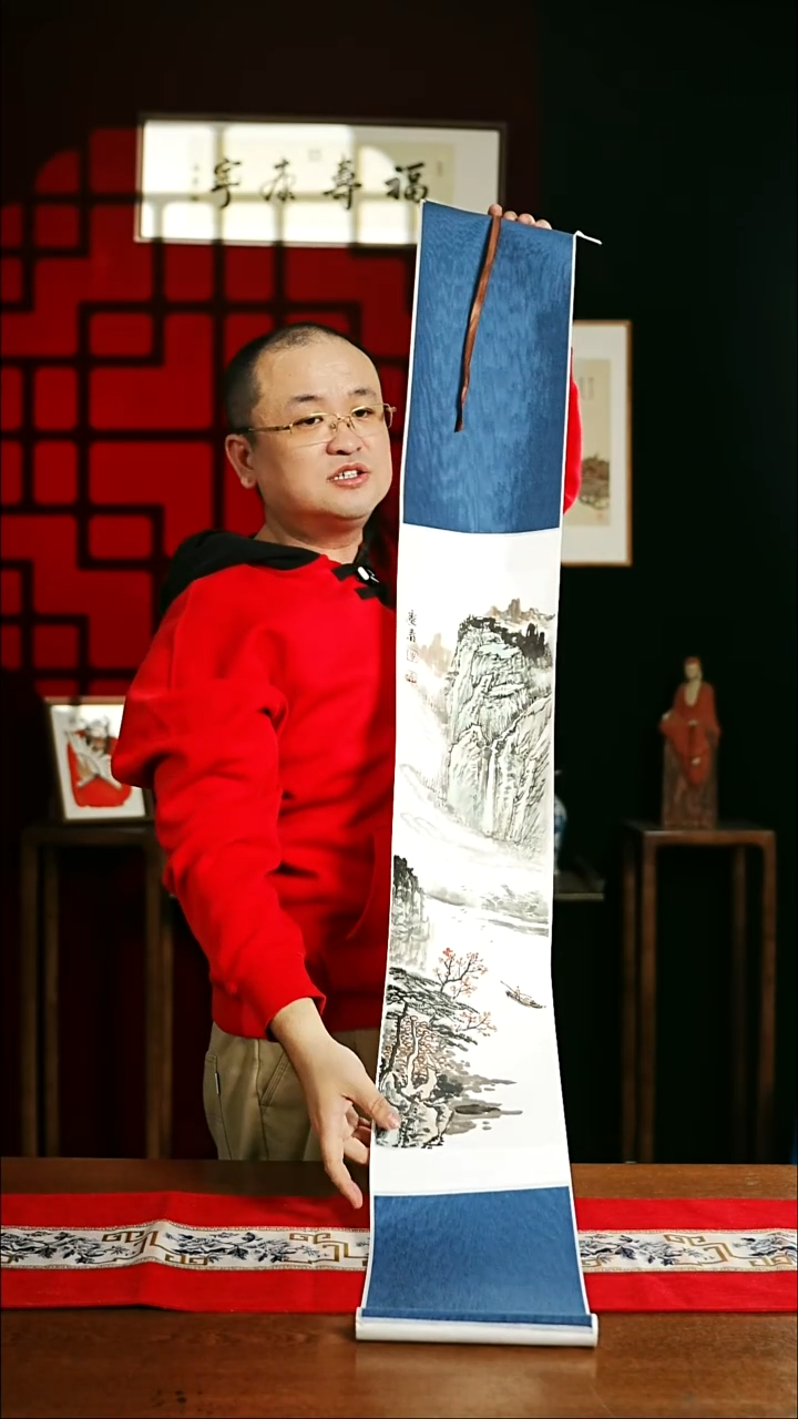 【闪购商品】国画绘画卷轴 20*155山水2孟