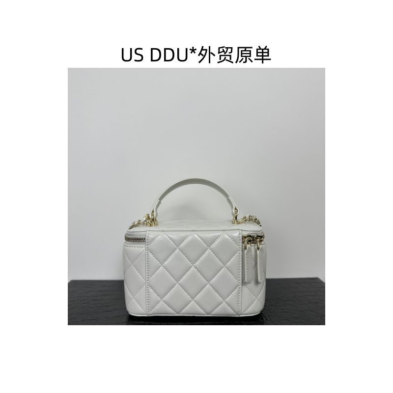 X 白色化妆盒带挂件手提单肩包TA0447/H001