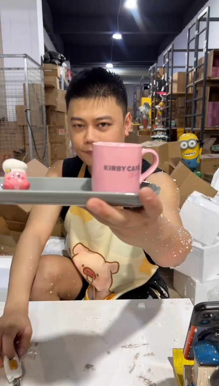 瓷片星之卡比一杯一碟掉了自己粘一下