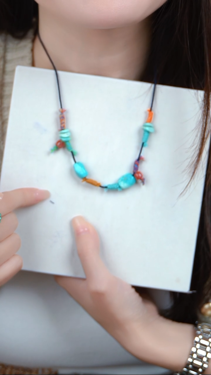 未镶嵌绿松石项链随型