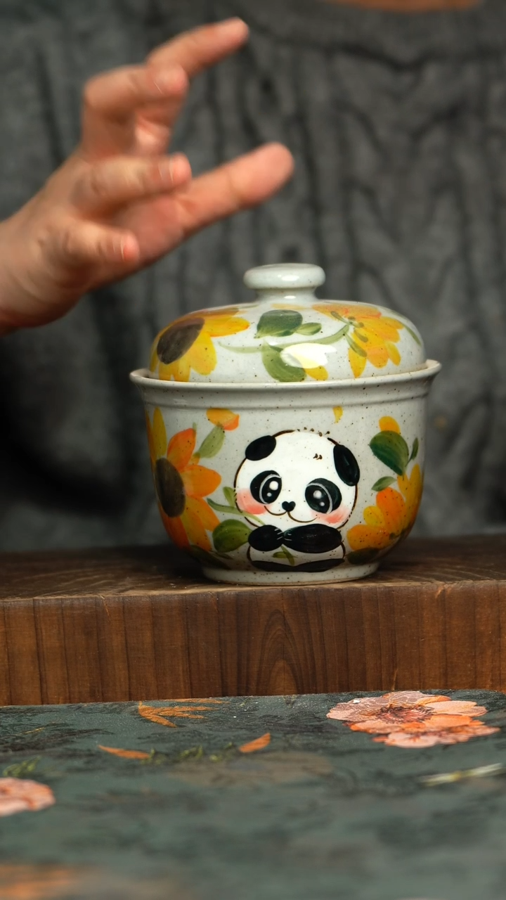 杯釉下彩手工手绘同款陶器