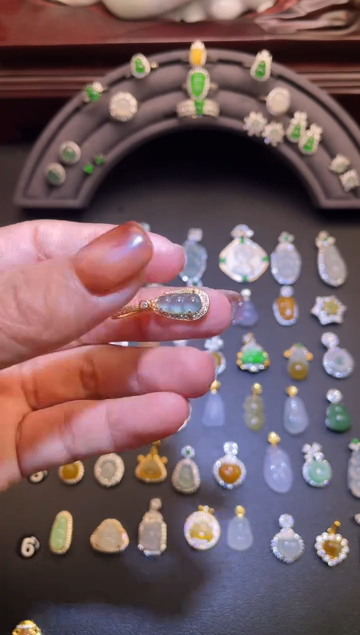 吊坠(不含链)银S925镶嵌翡翠1