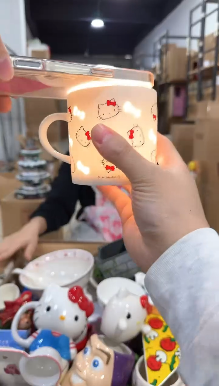 瓷片kt猫镂空水杯