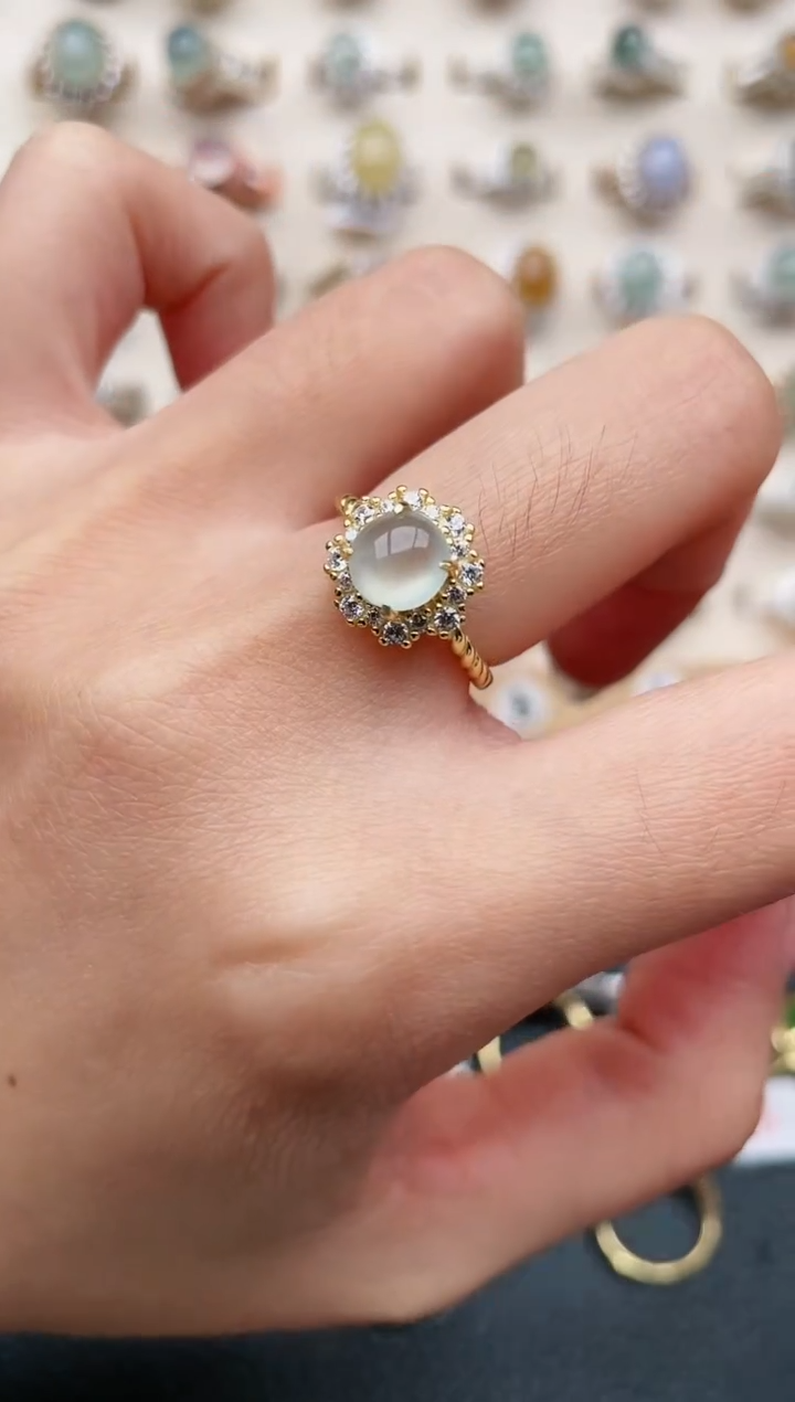 【闪购商品】翡翠戒指银S925镶嵌1111