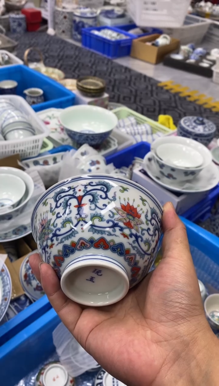 摆件陶景德陶瓷茶具餐具饭碗口径12.5