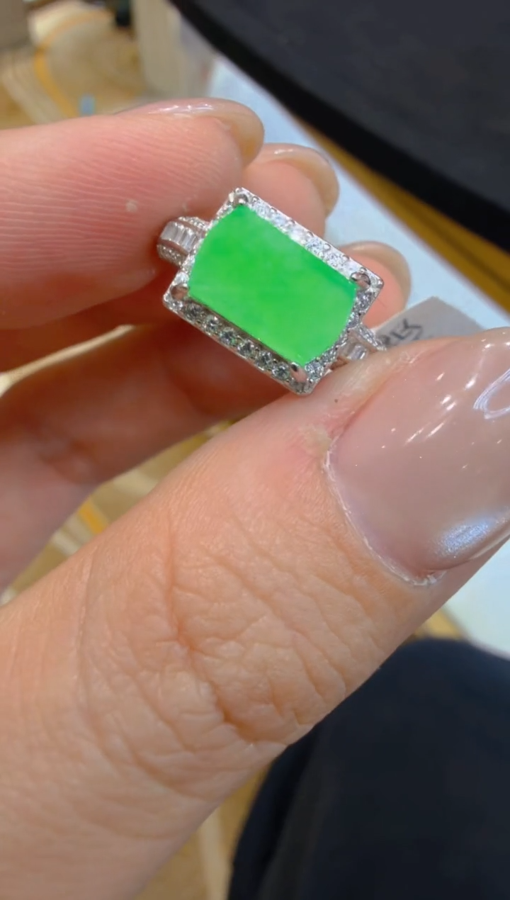 银S925镶嵌戒指翡翠多样性团购发一件