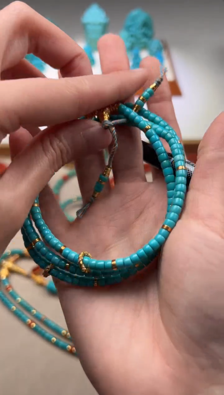 【闪购商品】绿松石手串手串18K金镶嵌手串手串