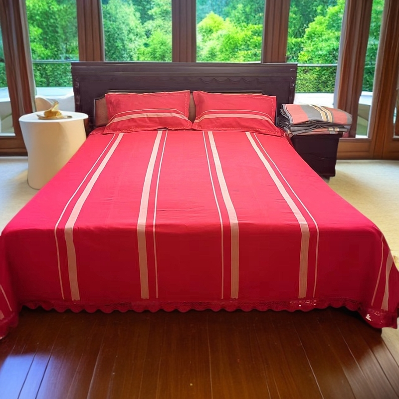 三件套老粗布国家非遗亲肤防静电纯棉床单加密纯手织高端定制床单