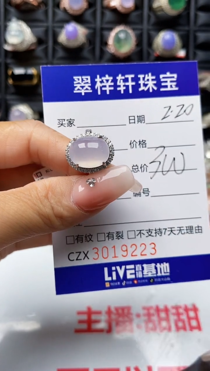 【闪购商品】翡翠戒指银S925镶嵌9223