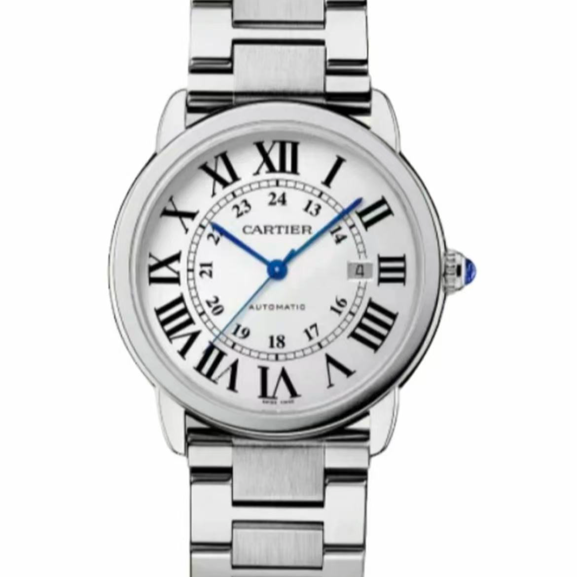 99新 Cartier/卡地亚 伦敦W6701011 42表径 精钢 男士机械表 单表