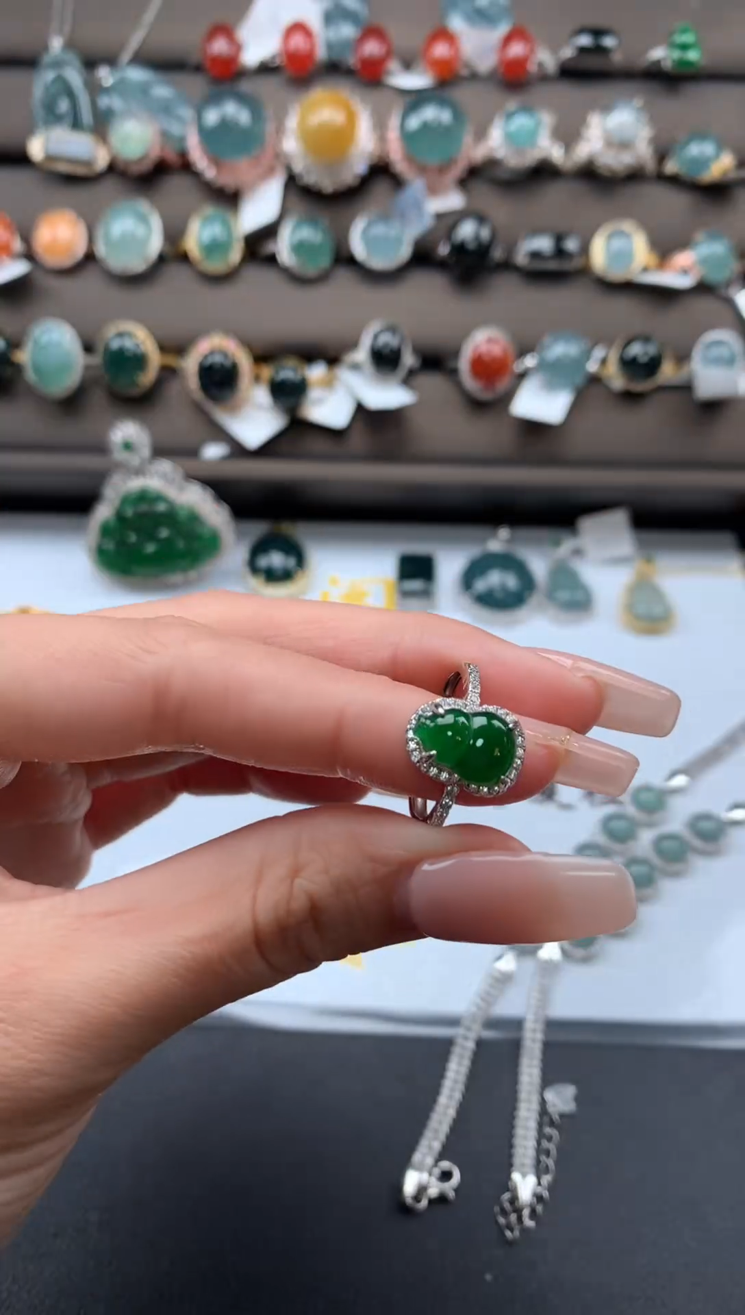 【闪购商品】翡翠戒指银S925镶嵌3213211