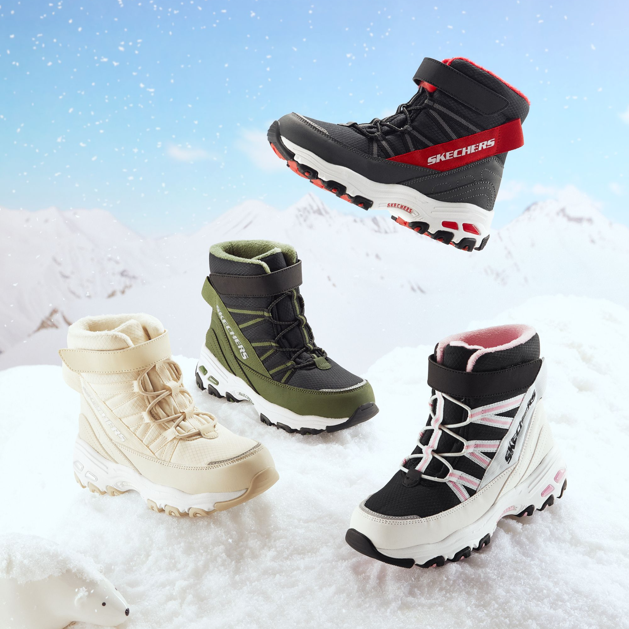 冬季加绒魔术贴女童大棉鞋雪地靴男童保暖棉靴664200L